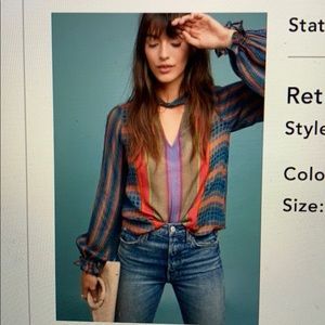 NWT Anthropologie Retro Peasant Blouse size XS